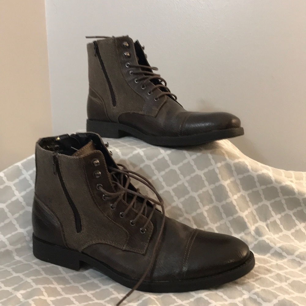 JOSEPH ABBOUD Brown high lace up dress shoes